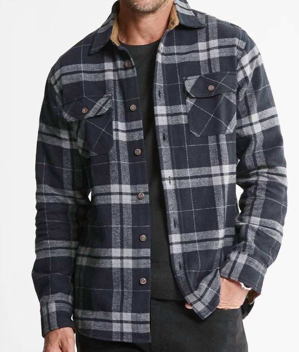 NEW JACHS NEW YORK flannel shirt and thermal crewneck set in heritage black